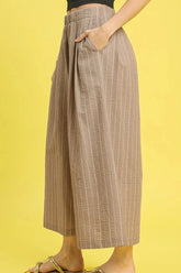 Umgee Pinstripe Crop Palazzo Pants OutfitFlow